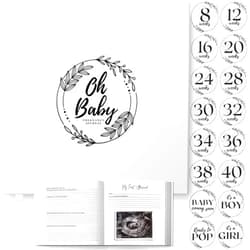 LUMOSX Pregnancy Journal Memory Book - w/BONUS Baby Bump Stickers in the Gender Neutral Baby Book Memory - Baby Journal Is A Pregnancy Must Haves, Best Gifts For Expecting Moms, Baby Shower Gifts, A