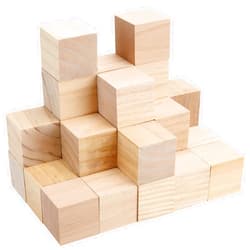 HEIHAK 30 PCS 2 Inch Wood Blocks, 5x5x5cm Premium Natural Solid Blank Wooden Cubes Set, Square Unfinished Craft Wood Blocks Bulk for Crafting DIY Projects