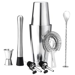 Tiawudi Boston Cocktail Shaker Set, 8-Piece Bartender Kit with 18oz & 28oz Shaker Strainer Muddler Jigger Mixing Spoon Pourers, Bar Accessories, Stainless Steel Martini Shaker, Bar Tools