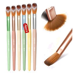Saviland Acrylic Nail Brush Set: 6PCS Acrylic Nail Brushes for Acrylic Application, Professional Manicure Nail Brushes for Nail Art, Acrylic Powder & Acrylic Nail Kit Home DIY Size 8/10/12/14/16/18