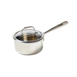 T-fal Pro Tri-Ply Stainless Steel Sauce Pan with Lid 2 Quart, Induction Compatible, Oven Safe 500F, Lid 350F, Multipurpose, Fast & Even Heat, Professional Quality & Durability, Dishwasher Safe, Silver