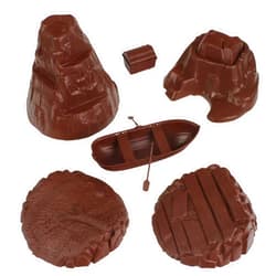 Tim Mee Toy TimMee Battle Terrain Plastic Army Men Playset Accessories - Volcano Island Boat