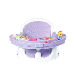 Infantino Music & Lights 3-in-1 Discovery Seat and Booster - Convertible Infant Activity and Feeding Seat with Electronic Piano for Sensory Exploration, for Babies and Toddlers, Lavender