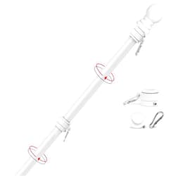 Yeesun Flag Pole,6FT Flagpole Kit for 3’ x 5’ American Flag-360° Tangle Resistant Technology,Stainless Steel Professional Outdoor Flag Pole for House Truck & Boat Use (Without Bracket,White)