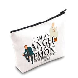 LEVLO Good Omens Cosmetic Bag Good Omens Fans Gift I am an Angel You Are a Emon We're Hereditary Enemies Make up Zipper Pouch Bag Good Omens Merchandise (I am an Angel)