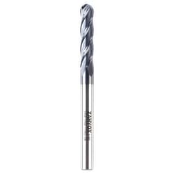 Zahyox 4 Flutes TiAlN Coated Ball Nose End Mill, Solid Carbide Upcut Spiral CNC Router Bit, 1/4