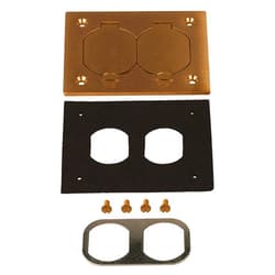 RACO Floor Box Cover, Brass, Shape: Rectangular, 4-5/62