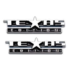Generic 2X Small Size Texas Edition Emblem Badge Dash Instrument Panel 3D Sticker Decal Nameplate (Chrome Black)