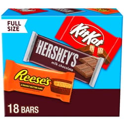 HERSHEY'S, KIT KAT and REESE'S Assorted Milk Chocolate Candy Variety Box, 27.3 oz (18 Count)