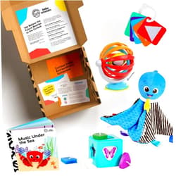 Baby Einstein Baby's First Shapes & Senses Teacher Developmental Toys Kit and Gift Set, Newborn and up