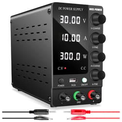 NICE-POWER DC Power Supply Variable 30V 10A, Adjustable Switching Regulated DC Bench Power Supply with Output Switch High Precision 4-Digit LED Display, Benchtop Lab Power Supplies with 5V/2A USB Port