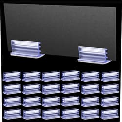 OIIKI 50PCS Self Adhesive Sneeze Guard Holder, Acrylic Panels Holder, to Fasten & Line Up Plexiglass Panels & Acrylic Sheets from 1/25