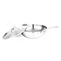 Viking Culinary Professional 5-Ply Stainless Steel Chef Pan, 12 Inch, Includes Steel Lid & Ergonomic Stay-Cool Handle, Dishwasher, Oven Safe, Works on All Cooktops including Induction