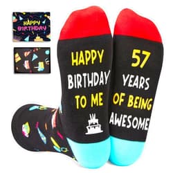 Zmart Birthday Socks Older Men Women - 55th 60th Birthday Gifts for Her Him