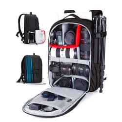 BAGSMART Camera Backpack, Expandable DSLR SLR Camera Bags for Photographers, Photography Travel Backpack with 15.6