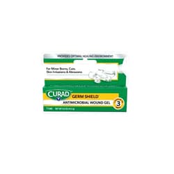 Curad Germ Shield Antimicrobial Wound Gel 0.5 ounces (Pack of 3), for topical cuts, wounds, diabetic sores, MRSA, bacteria, fungus, yeast