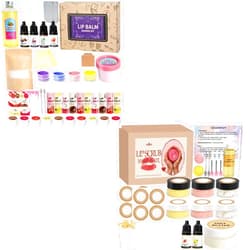 JUYRLE 2-in-1 DIY Lip Scrub & Balm Making Kit | Create Your Own Moisturizing Sugar Scrub & Natural Beeswax Lip Balm | Complete Kit with Shea Butter, Oils & Containers | Fun Gifts for Women Girls