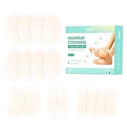 Welnove Moleskin Adhesive Pads for Feet,Blister Bandages for Feet, Mole Skin Patch for Feet Heels, Skin Tape Stickers for Feet - 16 Sheets of 4 Shapes
