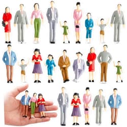 Namalu 14 Pcs 1: 25 Scale Miniature People Figurines Mini Architectural Plastic Figurines Dollhouse People Mini People Figures Painted Standing and Seat People for Miniature Scenes