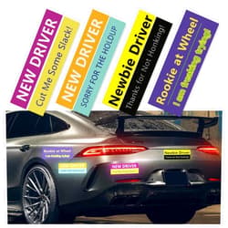SSNNUU 4PCS Student Driver Magnet for Car,Removable Strong Magnetic New Driver Magnet for Car,Universal Reflective Safety Warning Student Driver Sticker Magnet for Car Bumper Trunk