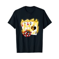 BoredKoalas Cards Poker Burning Four Aces Poker Cool Quad Aces Poker Player Gift T-Shirt