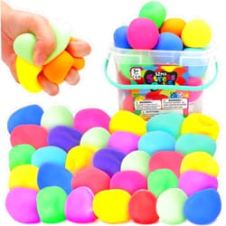 Demilong Slow Rising Stress Balls for Kids- 32 Pack Fidget Toys Stretchy Stress Balls, Sensory Squishy Ball, Sensory Ball for Anxiety Stress, Easter Basket Stuffers, Fidgets for Classroom