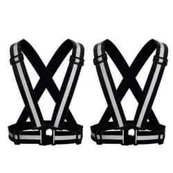 ONESWI Reflective Vest Running Gear Ultralight Runner Safety Vest, High Visibility Adjustable Reflective Safety Vest for Night Cycling,Hiking, Jogging,Dog Walking (2Pcs Black) …