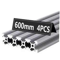 Hicavar 4PCS 600mm Silver V Type 2020 Aluminum Extrusion Profile European Standard Anodized Linear Rail Guide for 3D Printer Parts and CNC Machine