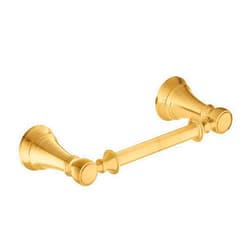 Moen Weymouth Brushed Gold Pivoting Double Post Toilet Paper Holder, YB8408BG