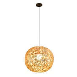 CHENKUI Boho Style Hanging Pendant Light Rattan Woven Lamp Shade Hollow Bamboo Basket Indoor Ceiling Light Shade Handwoven Bohemian Home Decor Chandelier for Living Room, Bedroom and Bathroom