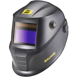 ESAB 0700000490 SAVAGE A40 Black Auto-Darkening Welding Helmet, External Shade Adjustment, Four Arc Sensor Auto Darkening, 3.93