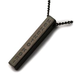 Stoic Muse Memento Mori Double Sided Pendant Bar Necklace Matte Black