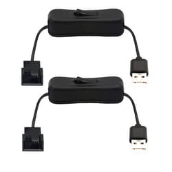 PNGKNYOCN 30cm USB to 3-Pin / 4-Pin PWM 5V USB Sleeved Fan Power Adapter Cable, with ON/Off Toggle(2-Pack