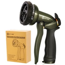 AUTOMAN Garden Hose Nozzle - 7 Patterns Sprayer, 100% Metal High Pressure Spray Nozzle, Labor-Saving Design, Heavy Duty Water Hose Nozzle for Garden Watering, Car Washing, Window Cleaning,Pets Bathing