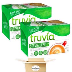 SUPREME BOX Truvia Original Calorie-Free Sweetener from the Stevia Leaf Packets 40 Count - Pack of 2 (80 count in total)