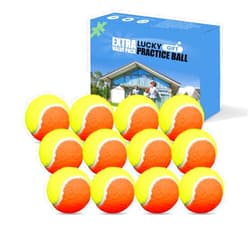 FINGER TEN Kids Tennis Balls for Dogs Youth Beginners Practice Durable Orange Low Compression Stage Pressureless Bulk Training Tool Playing with Pet