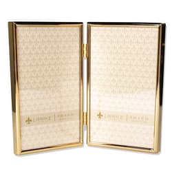 Lawrence Frames 4x6 Hinged Double Simply Gold Metal Picture Frame