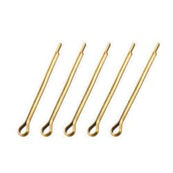 uxcell Split Cotter Pin - 3mm x 40mm (1/8 inch x 1 37/64 inch) Solid Brass 2-Prongs Gold Tone Fastener Clip Key 5Pcs
