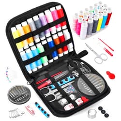 Coquimbo Sewing Kit Gifts for Mom Grandma Friend Adults Beginner Kids Traveler, Portable Sewing Supplies Accessories Contains Thread, Needle, Scissors, Measure Tape, Dorm Room Essentials (Black, M)