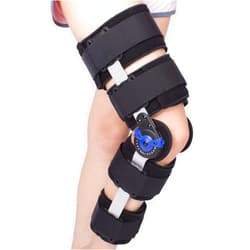 Shuyan Jiao Hinged ROM Knee Brace Post Op Knee Support Adjustable Knee Immobilizer with Side Leg Stabilizers for Men and Women for Meniscus Tear, Arthritis, ACL, PCL, Osteoarthritis, Orthopedic Rehab (Black)