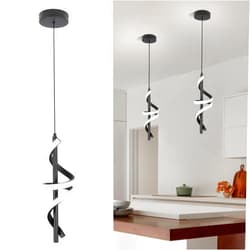 Vloitgol Spiral Led Pendant Light Fixtures, 5500K Cold White Modern Led Pendant Light Kitchen Island, Adjustable Height Kitchen Island Lights Fixtures for Dining Room Kitchen Bedroom Sink