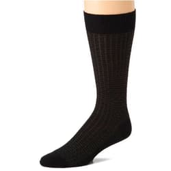 Tommy Bahama Men's Links Solid Socks, Black, Sock Size:10-13/Shoe Size: 6-12