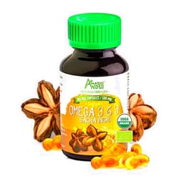 AMAZON ANDES HEALTHY · SUSTAINABLE · FAIR Organic Source of omegas 3, 6 and 9 l Sacha Inchi Oil softgel capsules l 100 x 500 mg pills l Healthier Essential Fatty Acids source l Non GMO and Gluten free l Amazon Andes