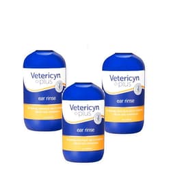 Vetericyn Plus Ear Rinse, 3 Pack of 3 Ounces each, All Animal Daily Ear Care