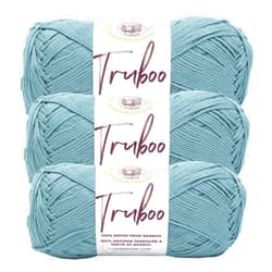 Lion Brand Yarn Truboo Yarn for Knitting and Crocheting, Wave, 3 Pack