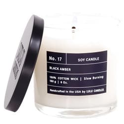 Lulu Candles | Black Amber | Luxury Scented Soy Jar Candle | Hand Poured in The USA | Highly Scented & Long Lasting (6 Oz.)