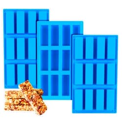 Sidosir 2Pcs Granola Bar Mold Silicone Mold, 12-Cavity Rectangle Molds for Energy Bar, Silicone Baking Molds for Large Granola Bar