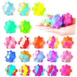 Genuvi Inflatable Pop Ball Its Mini Fidget Toys Bulk 20 PCS 3D Stress Balls Fidgets for Classroom Prizes Easter Basket Stuffers for Kids Party Favors Squeeze Toys It Poppers Keychain Autism Sensory Toys Pack