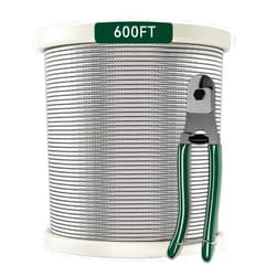 TGODRVC 1/8 Stainless Steel Cable with Cutter7x7 Strands Construction,T316 Stainless Steel for Deck Railing,Porch Fence,String Lights Hanging Wire 600FT