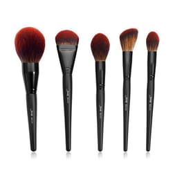 Jessup Large Face Makeup Brushes 5pcs, Premium Synthetic Foundation Powder Contour Blusher Highlighter Brush, Phantom Black T273